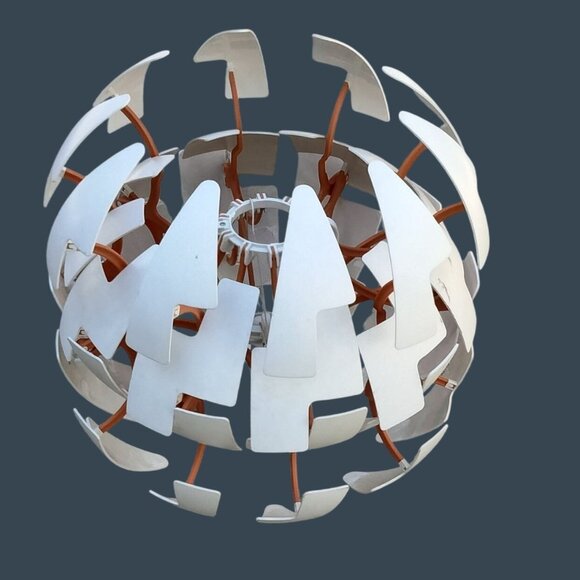 Ikea White Globe Pendant Lamp  Geometric Puzzle Design PS 2014 Like Death Star - Picture 2 of 11